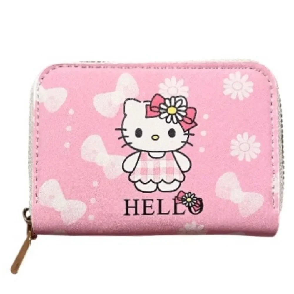 Hello Kitty Pink White Bow Zipper Wallet